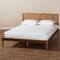 Baxton Studio Romy Ash Walnut Finished and Synthetic Rattan Queen Size Platform Bed 159-9820-9821 - alternate 4
